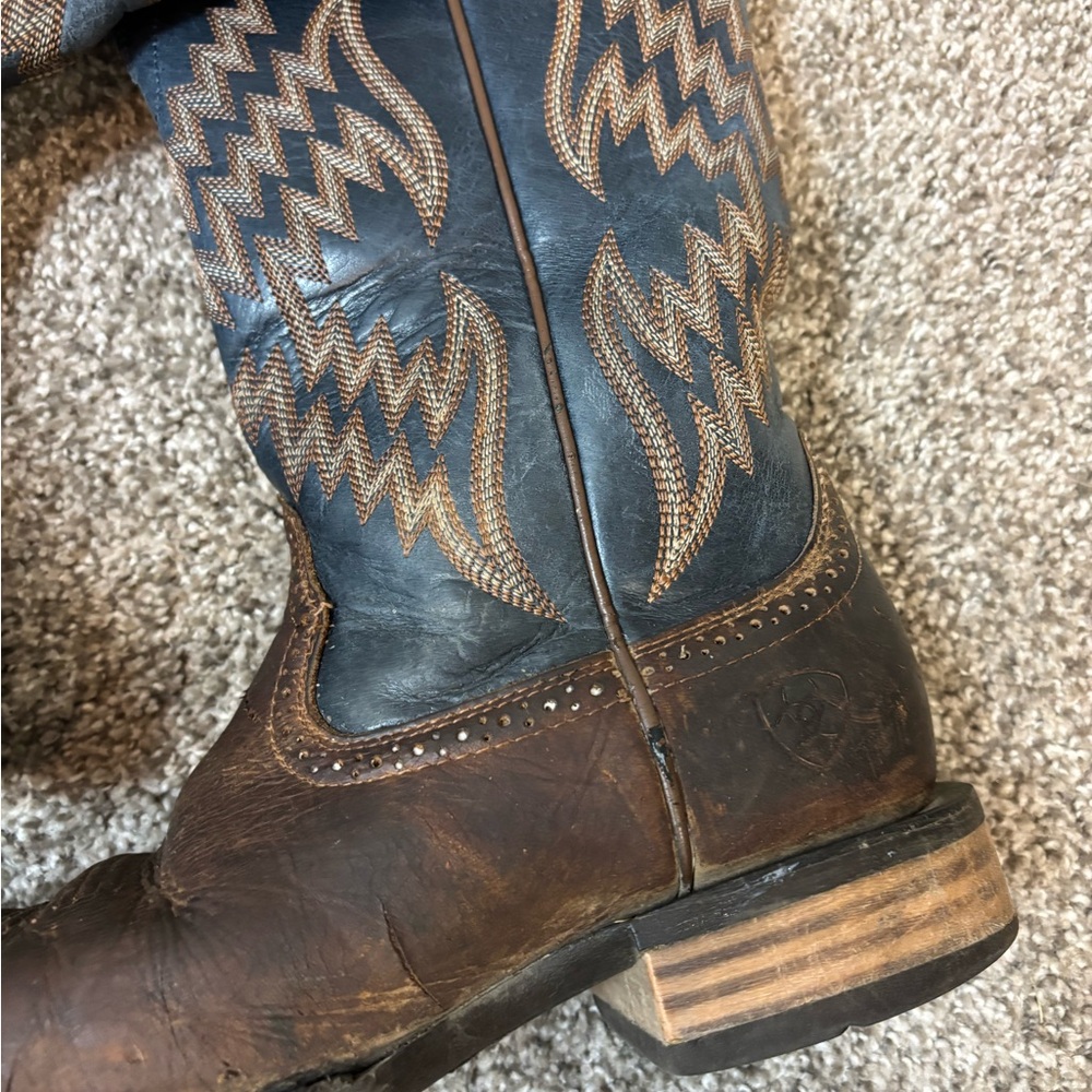ARIAT Tycoon Square Toe Pull On Western Boot Brazen Brown, Size US 7.5D - Picture 4 of 8